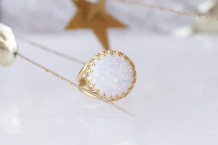 White Opal Ring