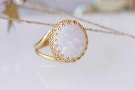 White Opal Ring