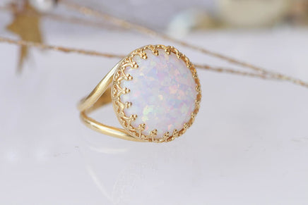 White Opal Ring