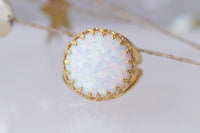 White Opal Ring