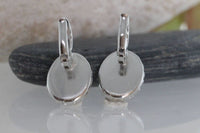 White Opal Silver Earrings