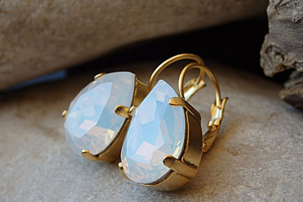 White Opal Rebeka Drop Earrings