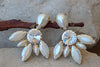 White Pearl Stud Cluster Earrings