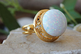 White Stone Ring