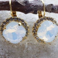 White Rebeka Bridal Earrings For Wedding Jewelry