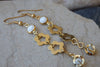White Rebeka Long Earrings. Bridal Rebeka Dangle Earrings. Gold Pearl Earrings. Bridesmaid Jewelry Gift. Bride Long Flower Earrings
