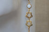 White Rebeka Long Earrings. Bridal Rebeka Dangle Earrings. Gold Pearl Earrings. Bridesmaid Jewelry Gift. Bride Long Flower Earrings