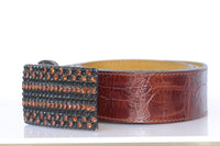 Womens Belt. Leather Belt. Chunky Leather Belt. Brown Leather Belt. Belt For Woman With Crystals Studs. Art Deco Western Belt. Bling Belt