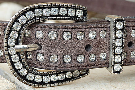 Womens Suede Leather Belt. Brown Leather Belt. Leather Belt. Crystal Leather Belt With Crystals Studs. Rhinestone Belt. Crystal Buckle Belt