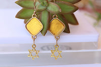 Yellow Enamel Earring