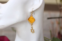 Yellow Enamel Earring