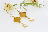 Yellow Enamel Earring