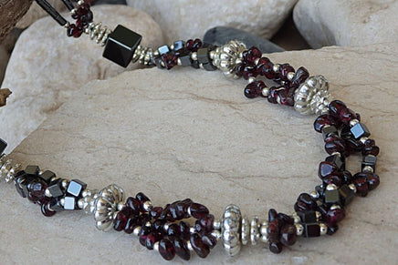 Yoga Necklace. Yoga Jewelry. Beaded Necklace.hameitite Garnet Beads Necklace. Gemstone Jewelry For Unique Women. Layered Beaded Necklace.