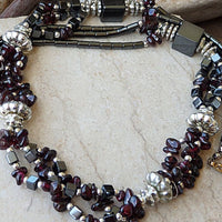 Yoga Necklace. Yoga Jewelry. Beaded Necklace.hameitite Garnet Beads Necklace. Gemstone Jewelry For Unique Women. Layered Beaded Necklace.
