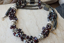 Yoga Necklace. Yoga Jewelry. Beaded Necklace.hameitite Garnet Beads Necklace. Gemstone Jewelry For Unique Women. Layered Beaded Necklace.